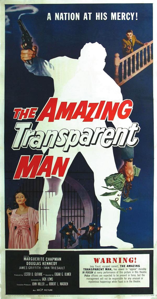 The Amazing Transparent Man (1960) Poster US 1312*2500px